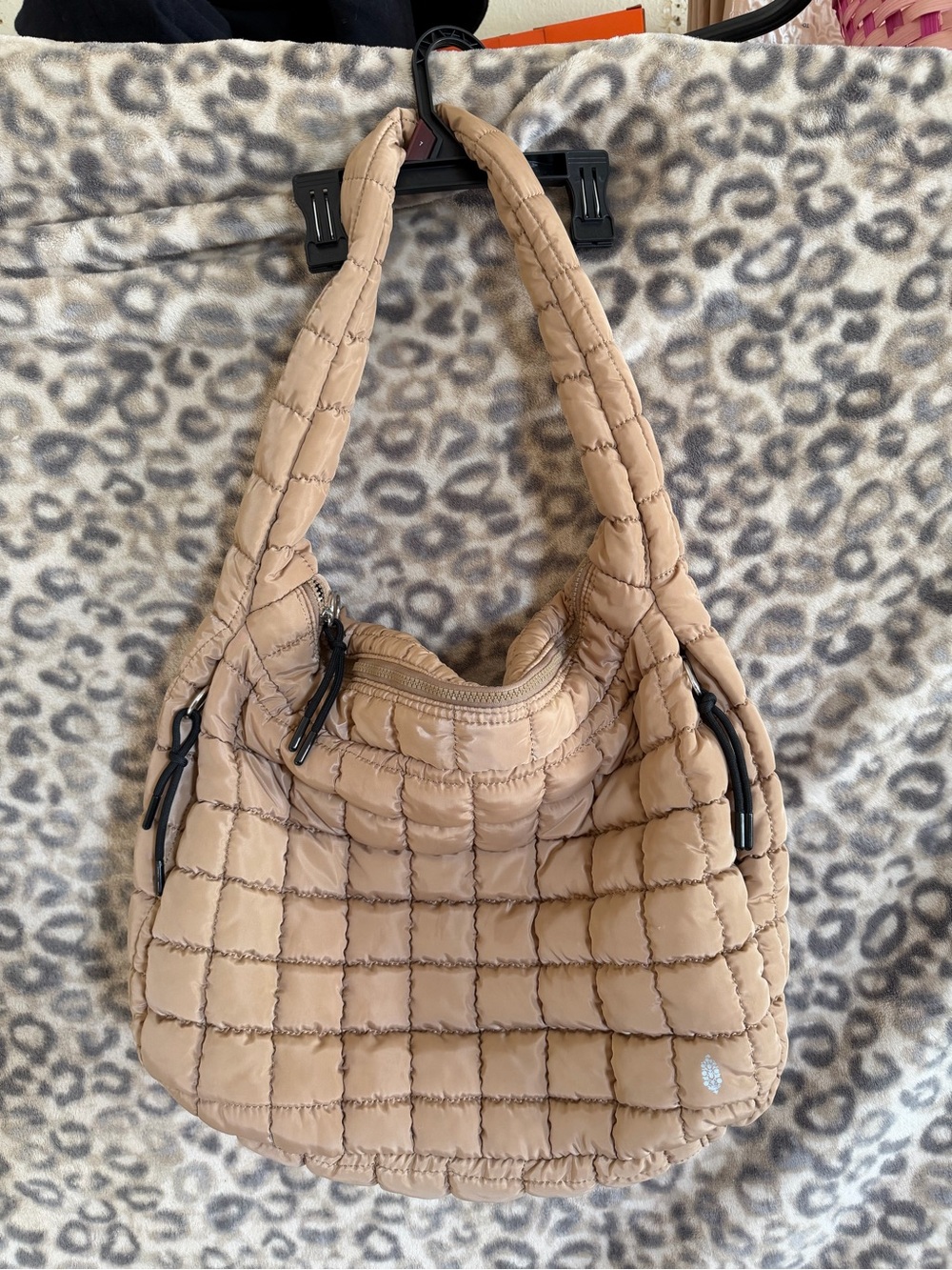 FP Movement by Free People Quilted Tan Puffer Hobo Bag